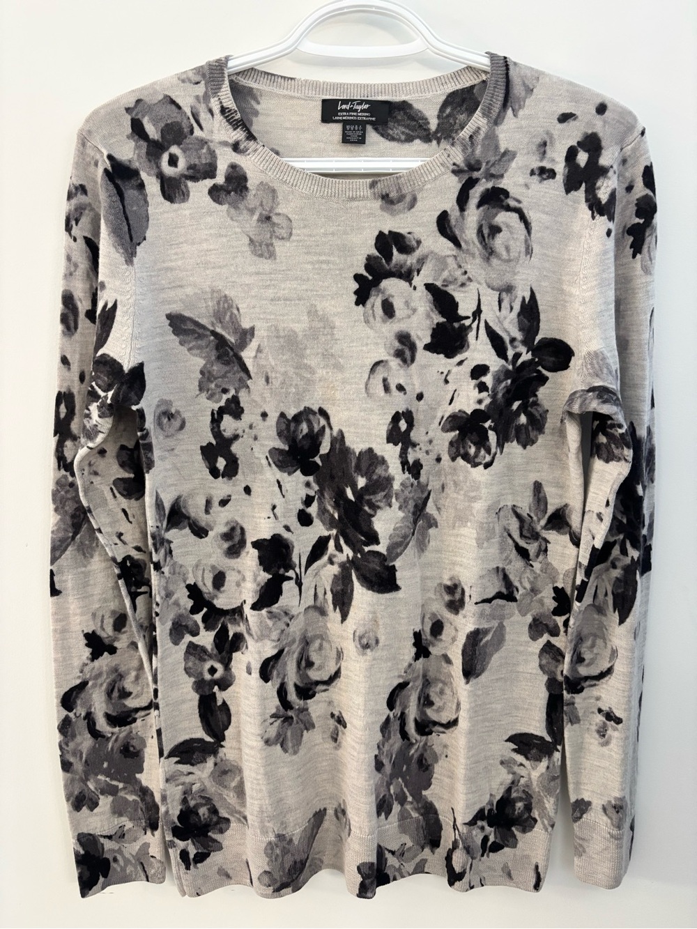 Lord & Taylor Extra Fine Merino Wool Crewneck Sweater